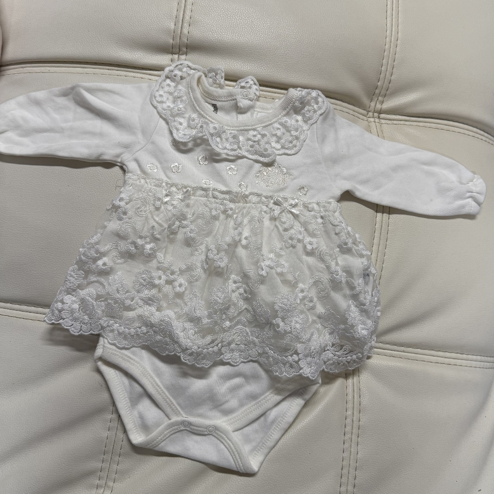 White Lace Baby Dress with Bodysuit